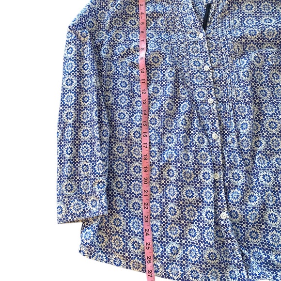 Ulla Popken blue and white patterned blouse. Size 16/18 cotton. Great condition - Picture 7 of 9